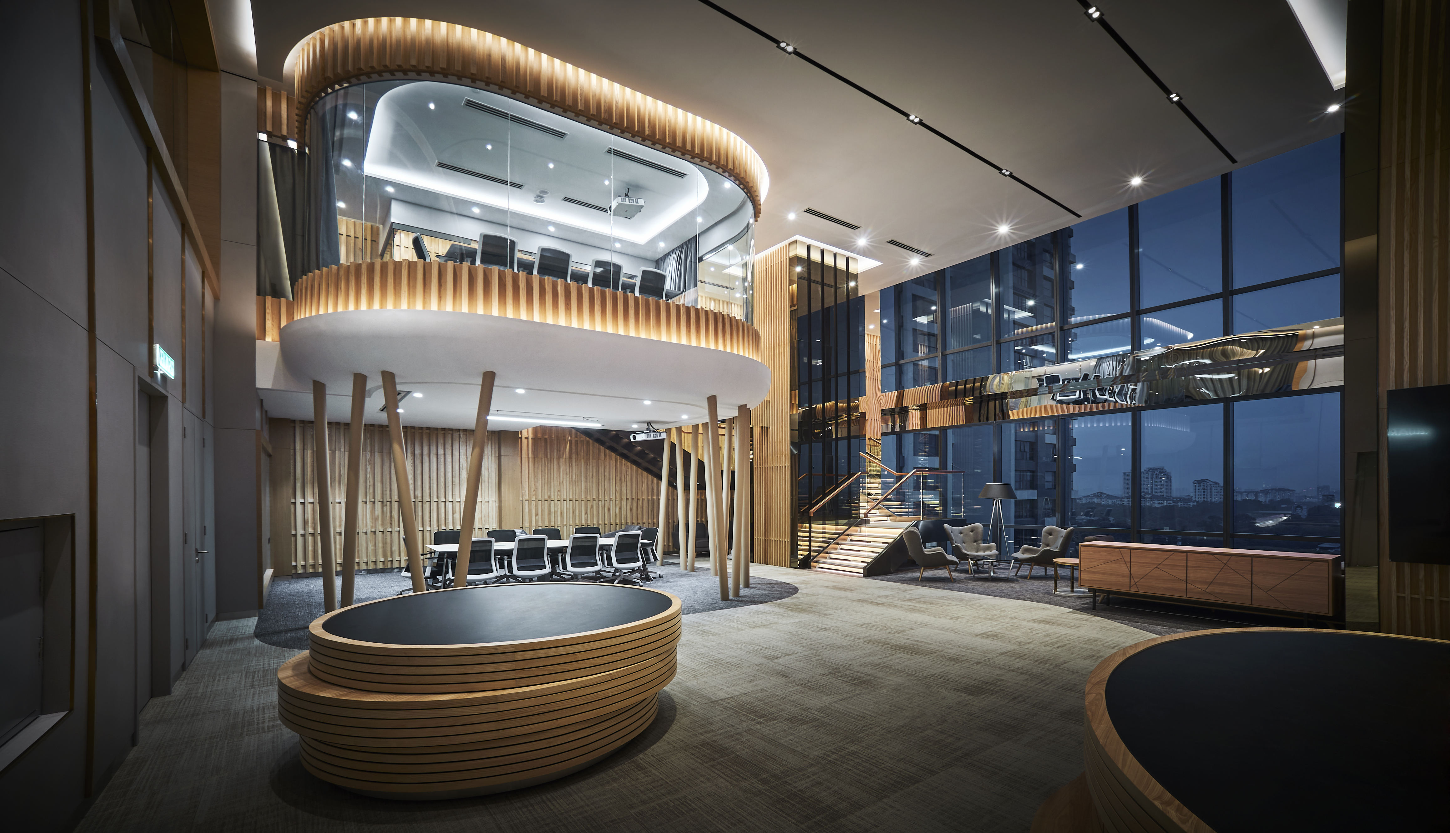 Tropicana Gardens Office Tower, is also home to Tropicana HQ - seen here, Level 12 Experiential Hall with an elevated conference room feature.jpg